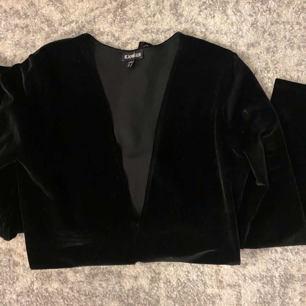 Black velvet leotard